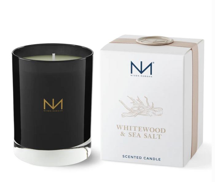 Niven Morgan Boxed Candle, Whitewood & Sea Salt, 11 Ounces