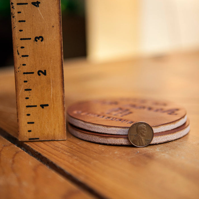 Old Fashioned Recipe Hand Pressed Leather Coaster