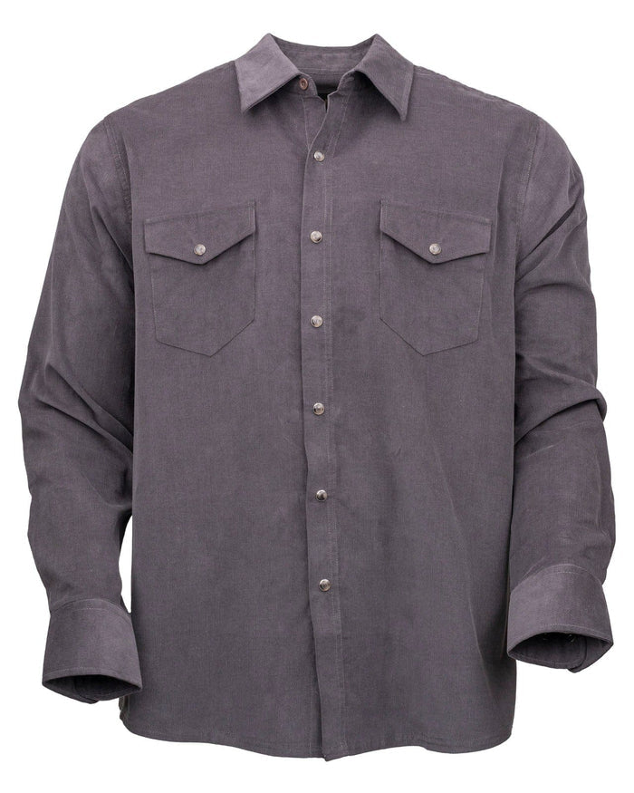 Outback Trading Co. Men’s Charcoal Bryce Corduroy Snap Long Sleeve Shirt 40259-CHR-Painted Cowgirl Western Store