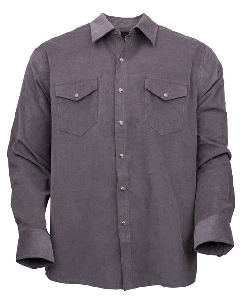 Outback Trading Co. Men’s Charcoal Bryce Corduroy Snap Long Sleeve Shirt 40259-CHR-Painted Cowgirl Western Store