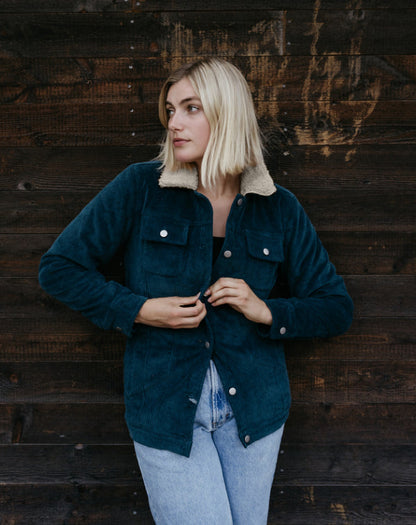 Outback Trading Co Women's Turquoise Georgia Corduroy Jacket Coat 42195-TUR