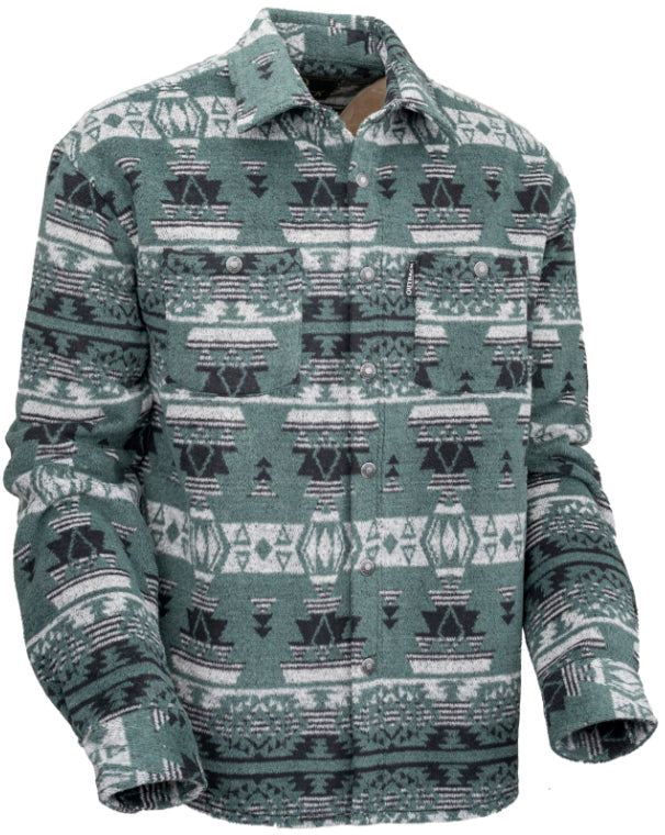 Outback Trading Company Men's Hudson Sage Aztec Shirt Jacket 42720-SAG