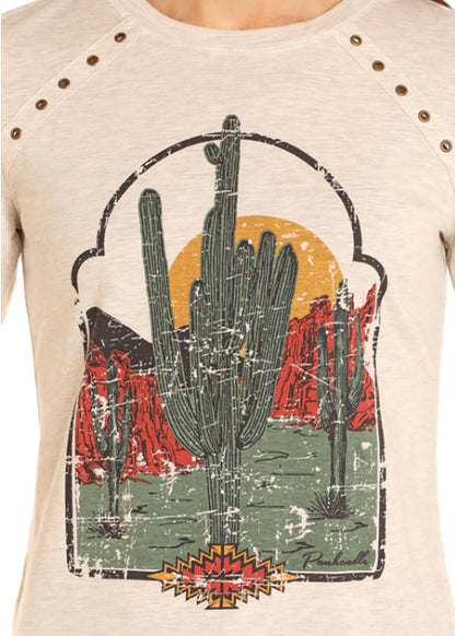 Panhandle Women's Natural Desert Scene Long Sleeve Tee LW22T04675