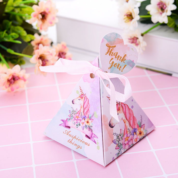 Pastel Unicorn Triangular Thank you Favor Box (12 pcs)