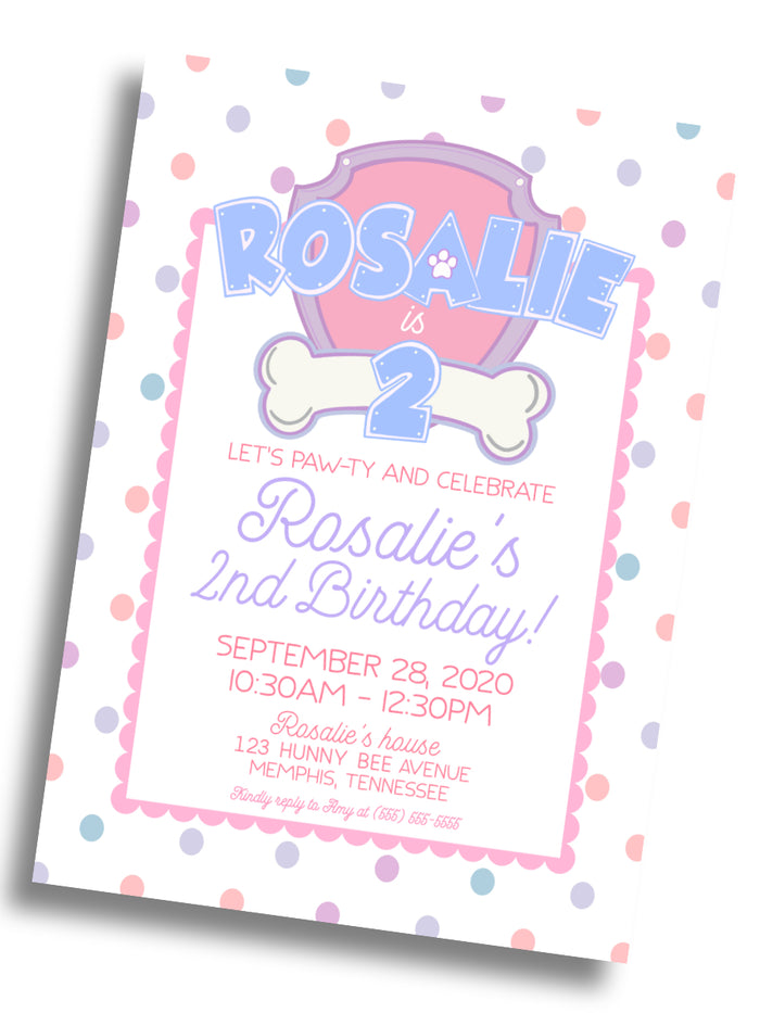 Paw Patrol Birthday Invitation