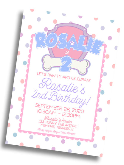 Paw Patrol Birthday Invitation