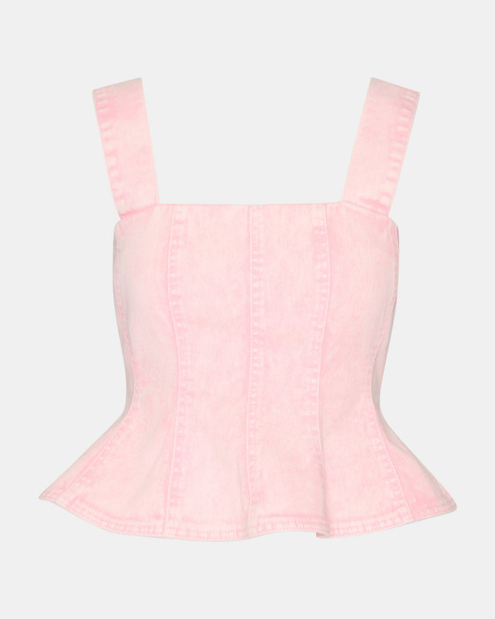 PENELOPI DENIM TOP PINK