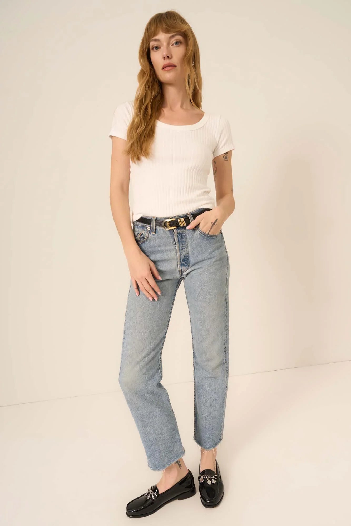Project Social Julie Scoop Neck Sweater Rib Tee
