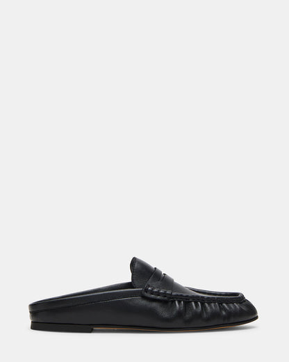 RAFE Black Leather Slip-On Mule Women's Flat | Steve Madden