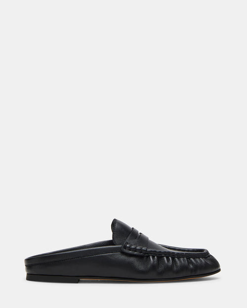 RAFE Black Leather Slip-On Mule Women's Flat | Steve Madden
