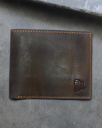 Red Dirt Hat Co. Brown Oiled Finish Genuine Leather Bi-Fold Wallet 22228881W2-Painted Cowgirl Western Store