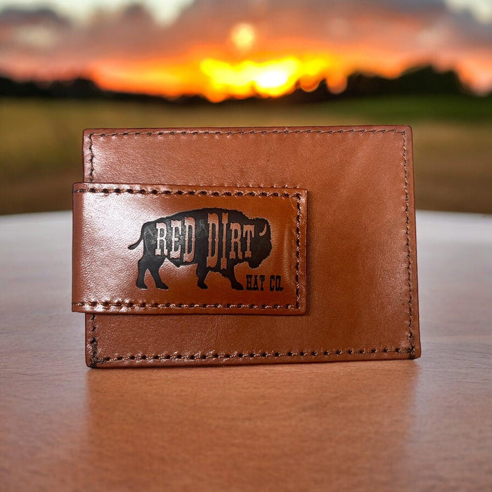Red Dirt Hat Co. Brown Southwestern Tooled Leather Money Card Case 23111875M11-Painted Cowgirl Western Store