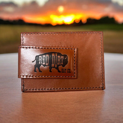 Red Dirt Hat Co. Brown Southwestern Tooled Leather Money Card Case 23111875M11-Painted Cowgirl Western Store