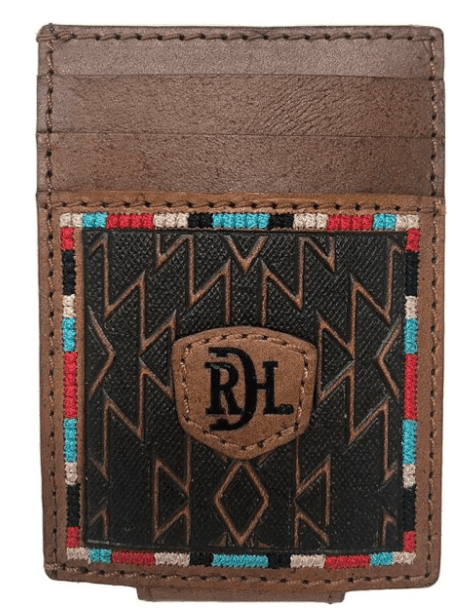 Red Dirt Hat Co. Brown Southwestern Tooled Leather Money Card Case 23111875M11