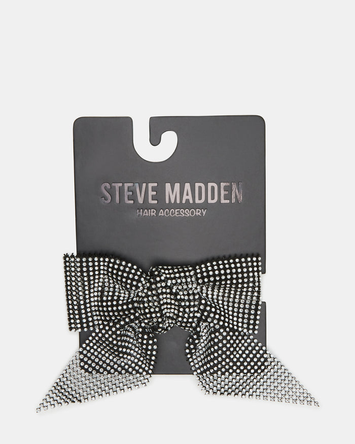 RHINESTONE MESH HAIR BOW BLACK/SILVER