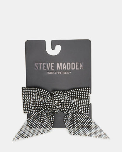 RHINESTONE MESH HAIR BOW BLACK/SILVER