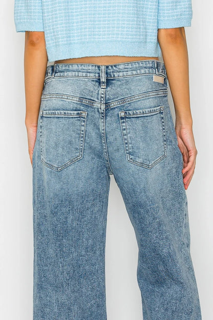Riley Wide Leg Acid Wash Jeans