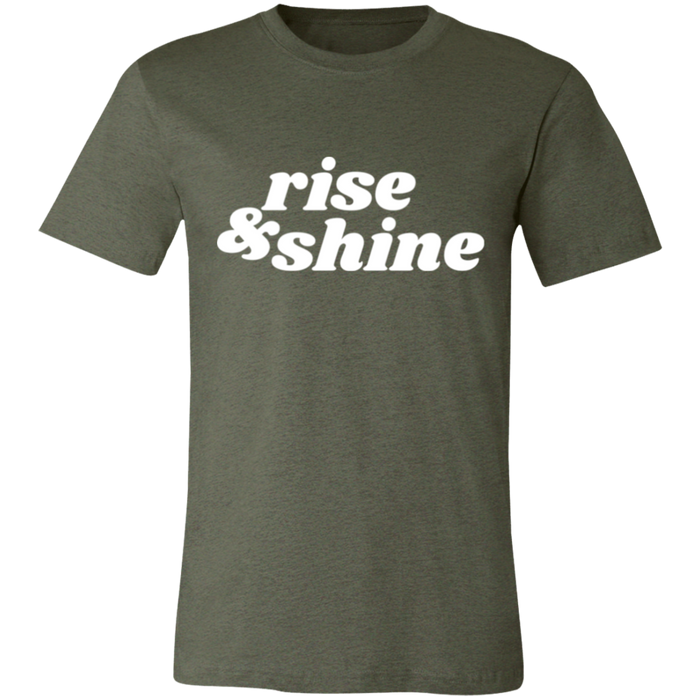 Rise & Shine graphic t-shirt in Heather Military Green