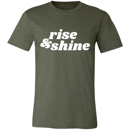 Rise & Shine graphic t-shirt in Heather Military Green