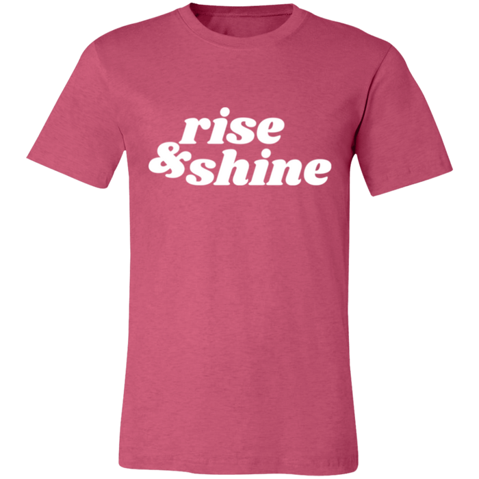 Rise & Shine graphic t-shirt in Heather Raspberry