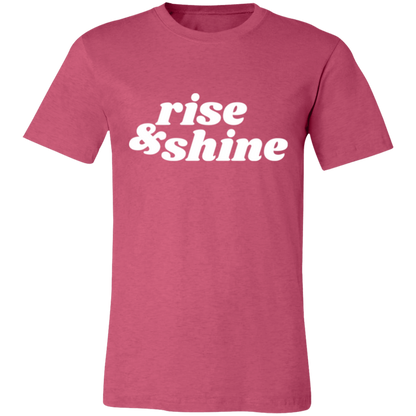 Rise & Shine graphic t-shirt in Heather Raspberry