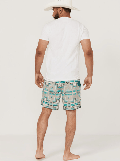 Rock and Roll Cowboy Men's Heather Aztec Swim Board Shorts BM68W04349