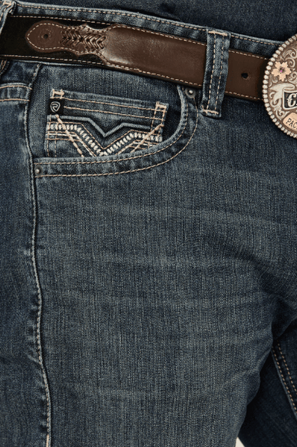 Rock & Roll Cowboy Men's Double Barrel Reflex Relaxed Fit Straight Leg Jeans BM0SD04249