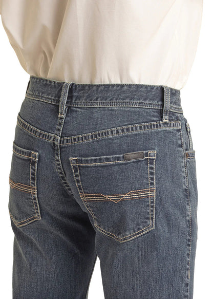 Rock & Roll Cowboy Men's Pistol Vintage '46 Relaxed Stackable Boot Cut Leg Jeans VMSPD03714-Painted Cowgirl Western Store