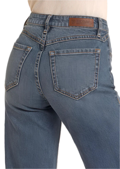 Rock & Roll Cowgirl Women's High-Rise Distressed Relaxed Flare Jeans BW6HD05339