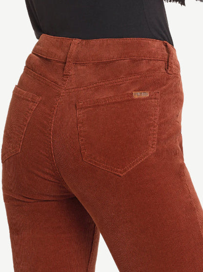 Rock & Roll Cowgirl Women's Rust Corduroy Button Flare Jeans BW6PD04746