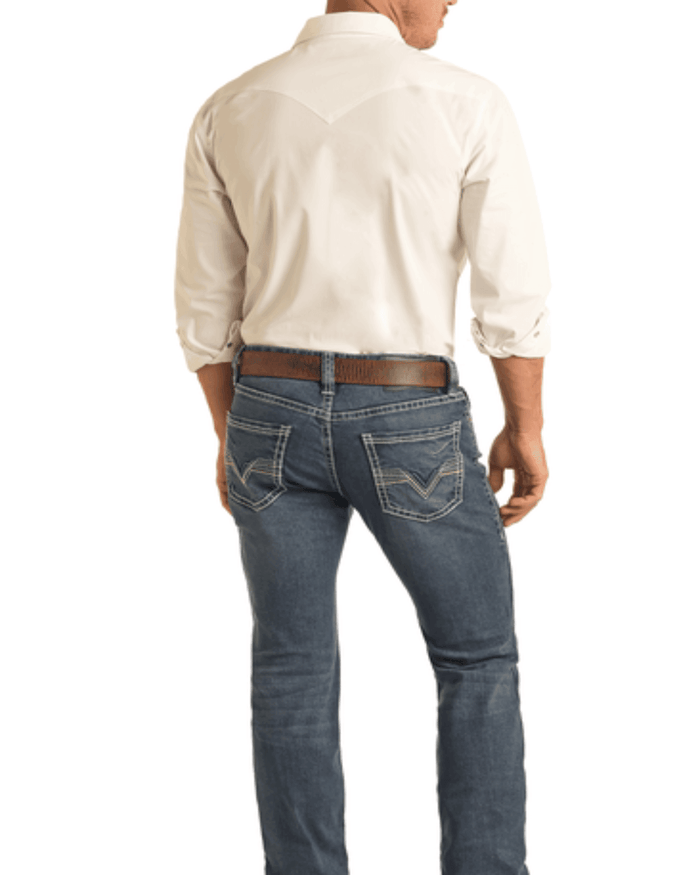 Rock & Roll Denim Men's Reflex Revolver Slim Fit Straight Leg Jeans BM1RD04256