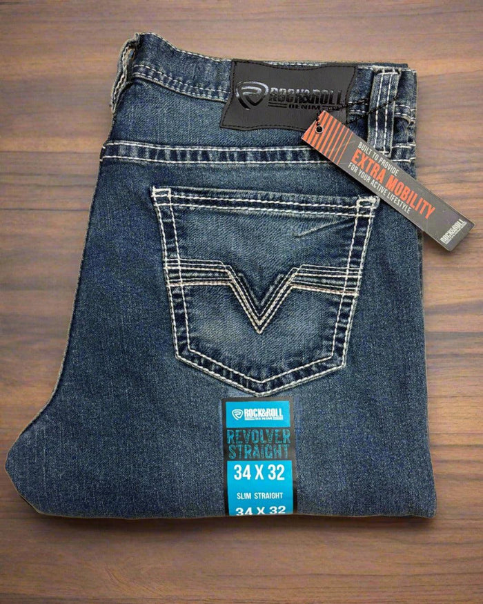 Rock & Roll Denim Men's Reflex Revolver Slim Fit Straight Leg Jeans BM1RD04256-Painted Cowgirl Western Store
