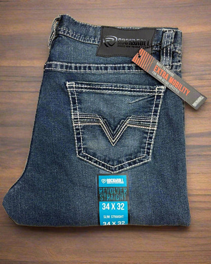 Rock & Roll Denim Men's Reflex Revolver Slim Fit Straight Leg Jeans BM1RD04256-Painted Cowgirl Western Store