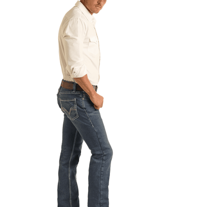 Rock & Roll Denim Men's Reflex Revolver Slim Fit Straight Leg Jeans BM1RD04256