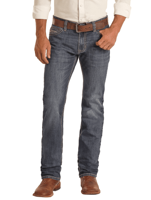 Rock & Roll Denim Men's Reflex Revolver Slim Fit Straight Leg Jeans BM1RD04258
