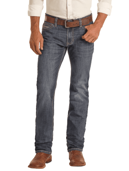 Rock & Roll Denim Men's Reflex Revolver Slim Fit Straight Leg Jeans BM1RD04258