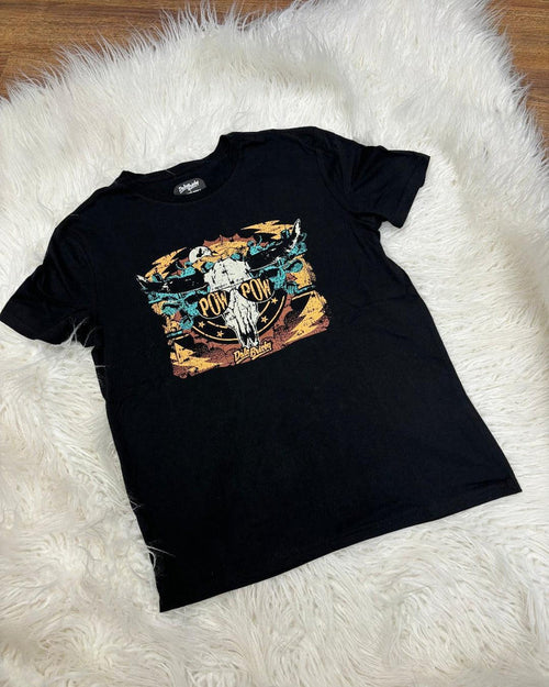Rock & Roll Denim Unisex Black Dale Brisby Steerhead Graphic Tee BU21T04424-Painted Cowgirl Western Store