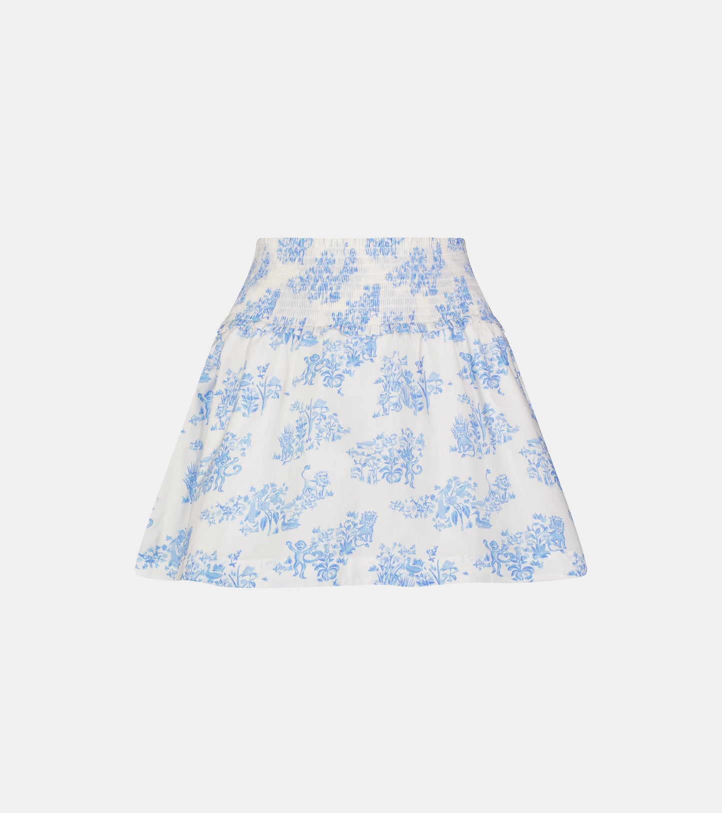 Roller Rabbit x Hill House The Delphine Mini Nap Skirt - Blue Sherwood Forest Monkey