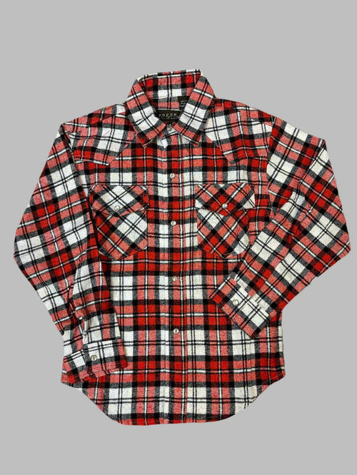 Roper Boy's Red Plaid Snap Up Long Sleeve Flannel Shirt 0782-6002RED