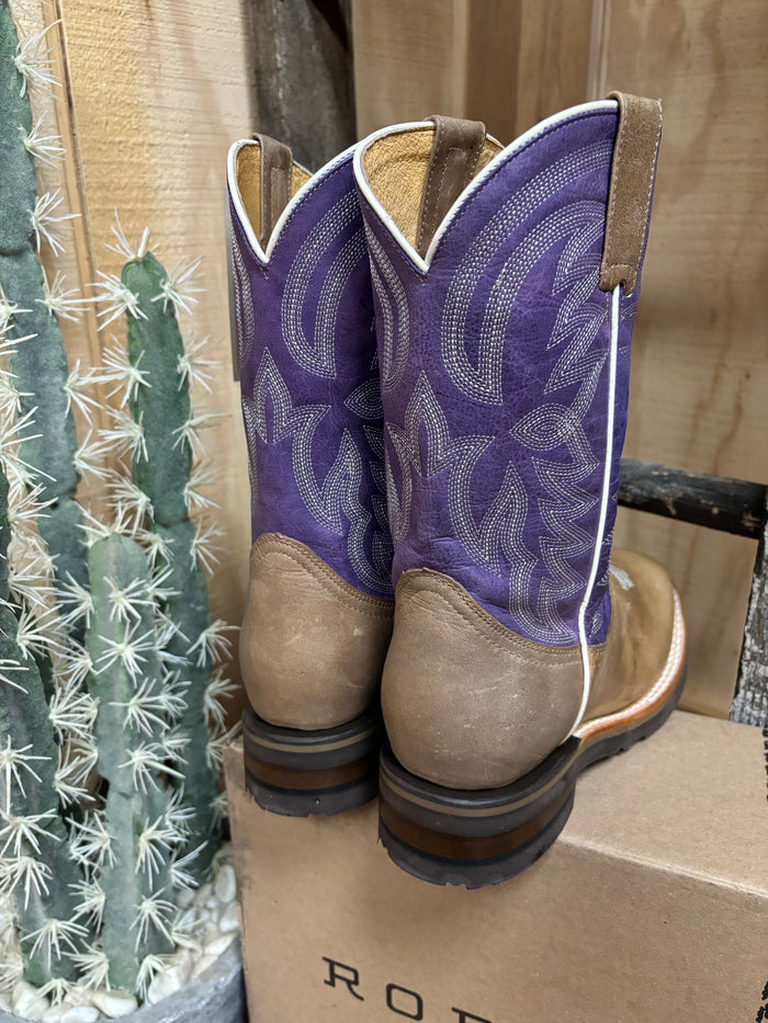 Roper Girl's Purple & Marbled Tan Square Toe Cowboy Boots 9991-0405-Painted Cowgirl Western Store