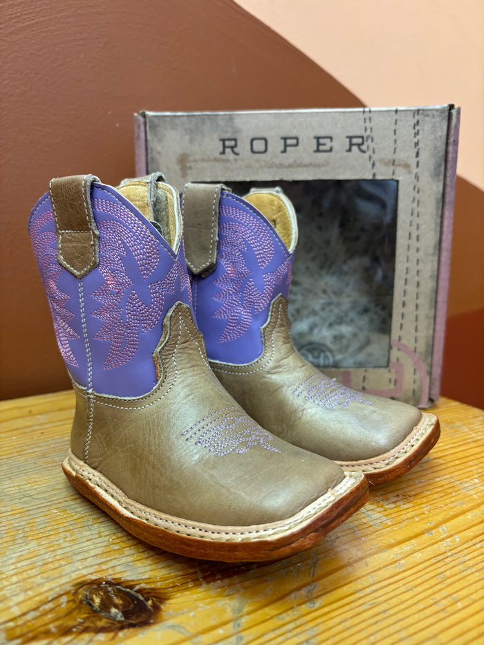 Roper Infant Light Purple Marbled Tan Cowbabies Baby Boots 9991-0203-Painted Cowgirl Western Store