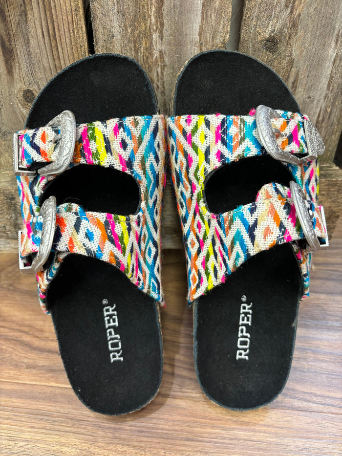 Roper Women's Desiree Bright Serape Two Strap Sandals 0607-3443-Painted Cowgirl Western Store