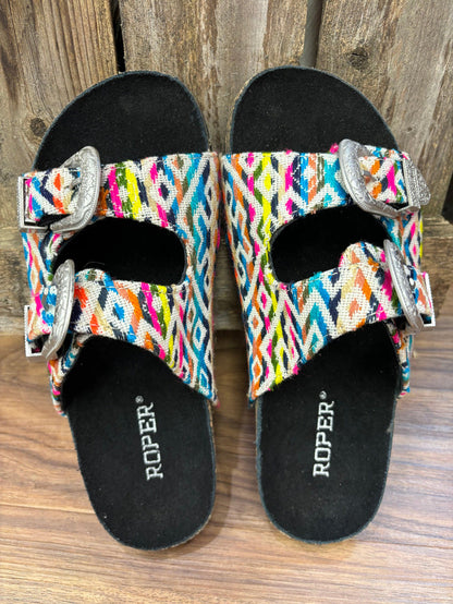 Roper Women's Desiree Bright Serape Two Strap Sandals 0607-3443-Painted Cowgirl Western Store