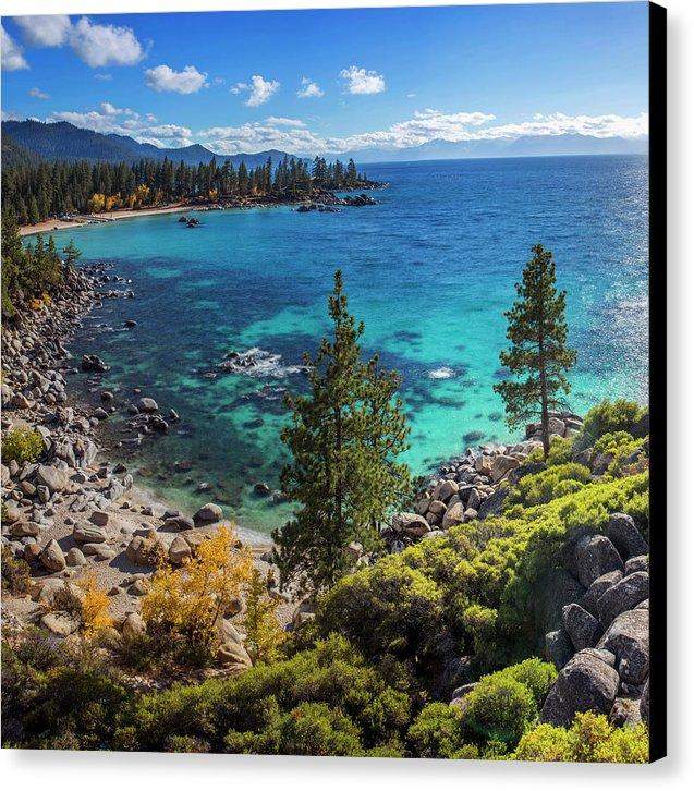 Sand Harbor Lookout By Brad Scott - Square - Canvas Print-8.000" x 8.000"-Lake Tahoe Prints