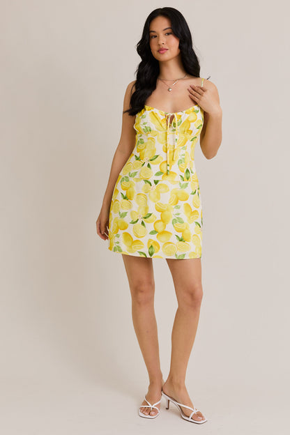 Lemon Print Mini Dress