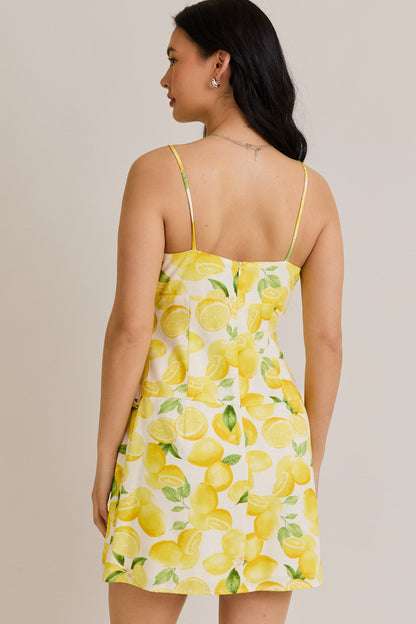 Lemon Print Mini Dress