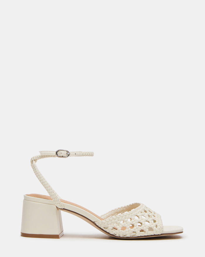 SOLEIL Bone Square-Toe Woven Women's Sandal | Steve Madden