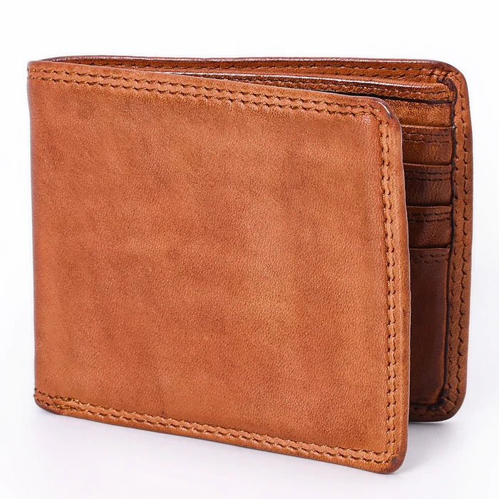 Spaghetti Western Brown Cognac Genuine Leather Wallet LC-SWC449CG