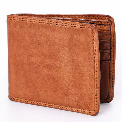 Spaghetti Western Brown Cognac Genuine Leather Wallet LC-SWC449CG