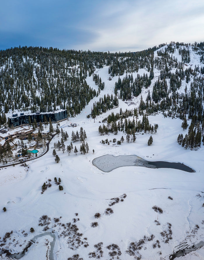 Squaw Valley Meadow Aerial - Metal Print by Brad Scott